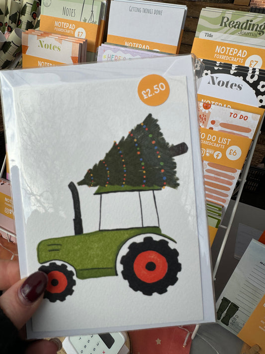 Festive tractor card