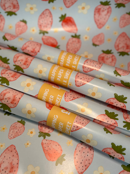 Strawberry Gift Wrap Sheet