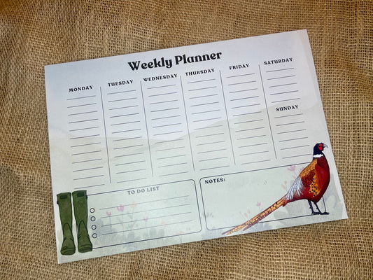 Eric the Pheasant Weekly Planner Notepad