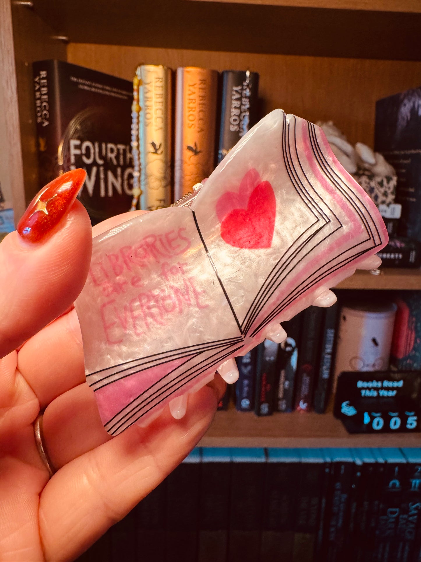 Heart Book Claw Clip