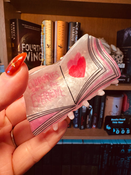 Heart Book Claw Clip