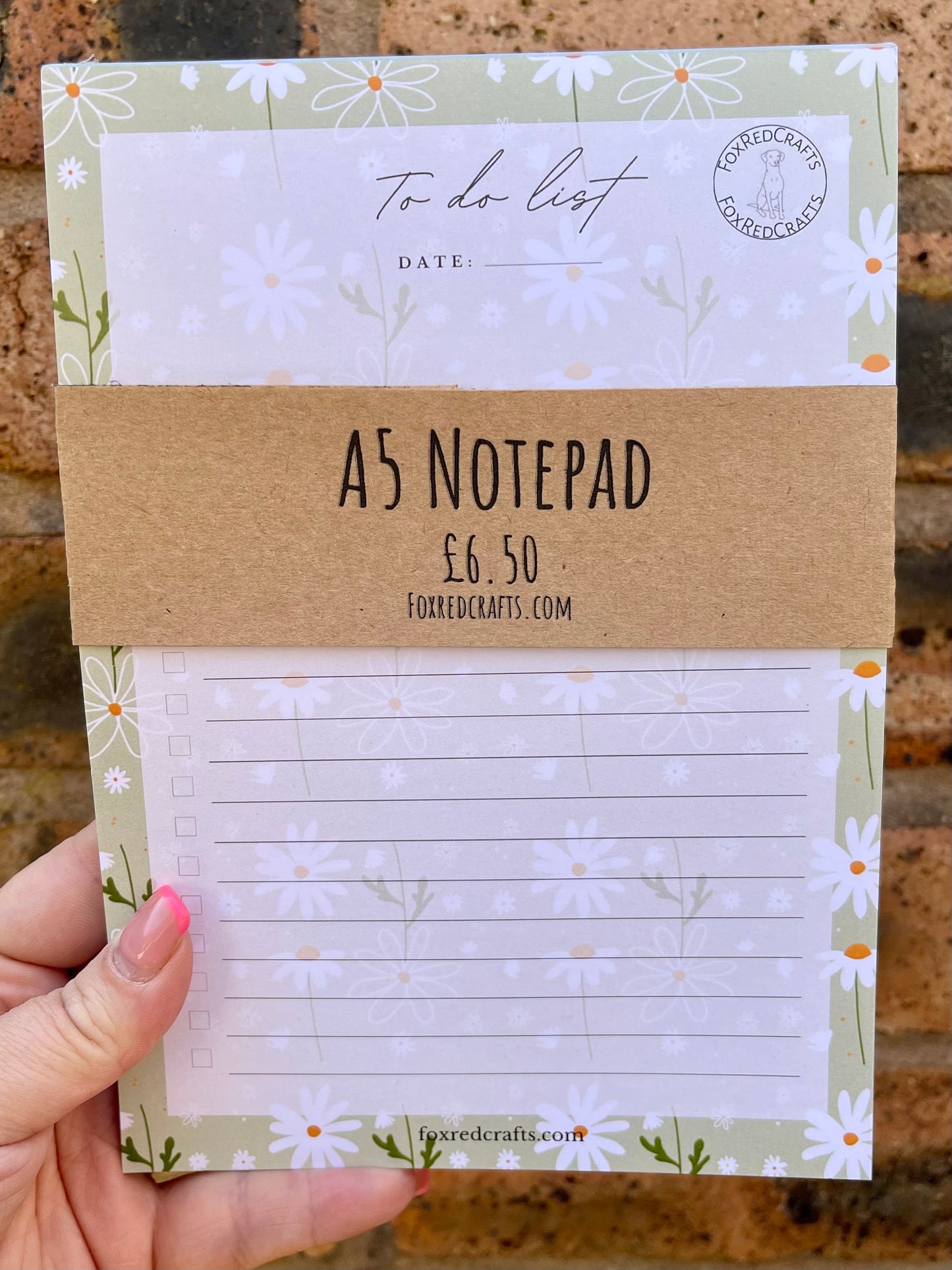 A5 Notepad Daisy To Do List