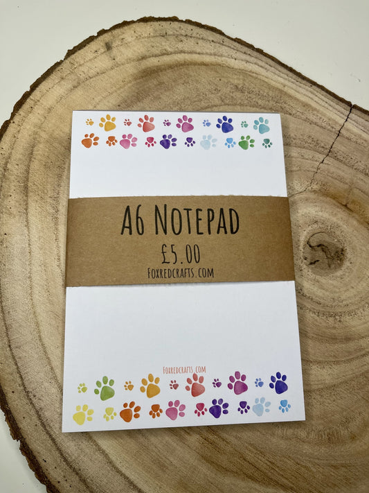 A6 Pawprint Notepad